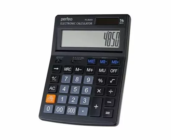 862938 - Perfeo калькулятор PF_B4850, бухгалтерский, 14-разр., черный (1)