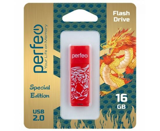 771279 - Флэш-диск USB 16GB Perfeo C04 Red Tiger (1)