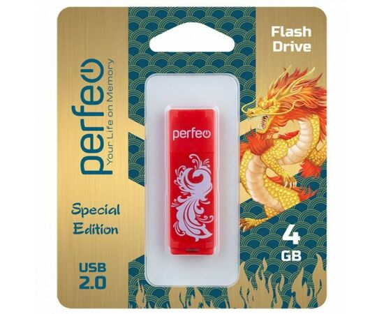 771301 - Флэш-диск USB 4GB Perfeo C04 Red Phoenix (1)