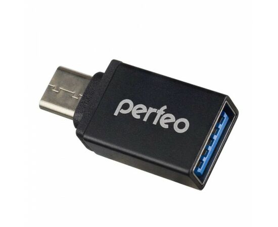 771352 - Переходник Type C шт. - USB гн. 3.0 Perfeo (PF-VI-O006 Black) чёрный (1)