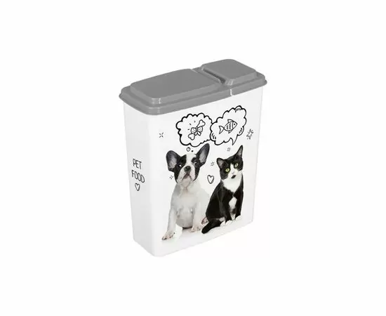 860854 - Контейнер для корма кошек/собак 2,3л пластик, серый 434211411 Lucky Pet/Бытпласт (1)