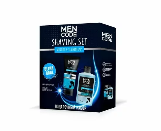 866743 - Подарочный набор:МУЖСКОЙ Гель для бритья LIKE A BARBER 150мл+Лосьон после бритья 150мл MEN CODE (1)