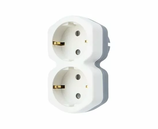 871846 - REXANT разветвитель (тройник) 2роз. 16А, земля, белый  11-1087 (1)