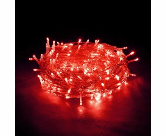 867062 - VEGAS Гирлянда Бахрома 128 красных LED ламп, прозр.провод, 24 нитей, 4*1м , удлин (1)