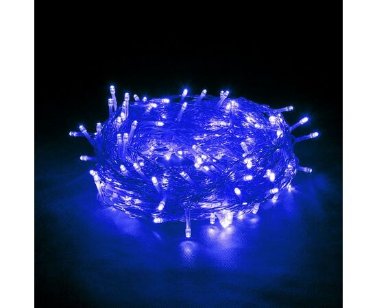 867063 - VEGAS Гирлянда Занавес 96 синих LED ламп, 6 нитей, прозр.провод, 1*2м, таймер, удлин (1)