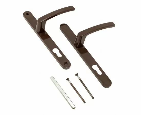 871038 - Комплект ручек ЛДМ АГН-85.25.67-75 RAL8017 корич. с пружин.  м/о 85 под пальчики  (12,3) (1)