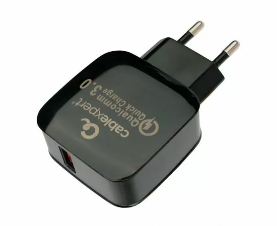 867196 - Зарядное устройство Cablexpert 18Вт, 3А, QC3.0, 1 порт USB, черный, пакет (1)