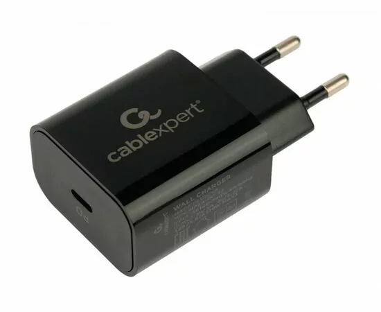 867199 - Зарядное устройство Cablexpert 20Вт, 3А, QC3.0/PD, 1 порт Type-C, черный, пакет (1)