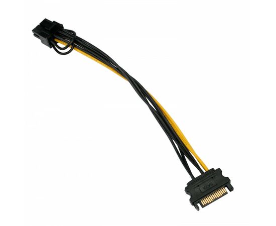 867204 - Кабель питания SATA Cablexpert, PCIe 8pin/Sata 15pin, медный проводник 20см, пакет (1)