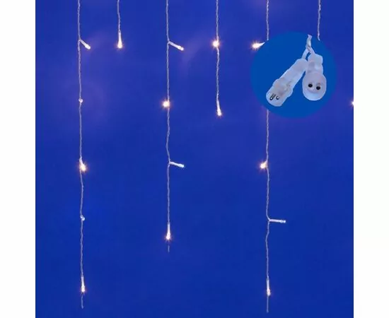 868165 - Uniel Гирлянда-бахрома ул. св/д мерцание 25м 440 LED провод прозр ULD-B25006-440/TTK WARMWHITE-WHITE (1)