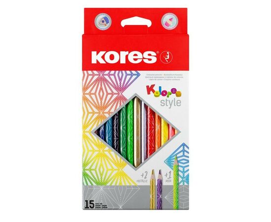 868192 - Карандаши цветные 15 цв. 3-гран Kores Kolores Style, 93310 Арт.1311704 (1)