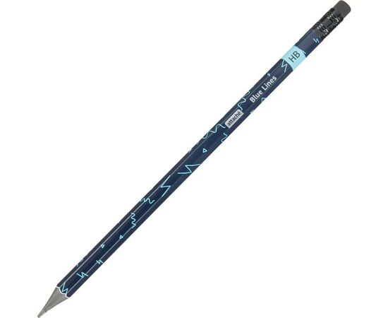 868299 - Карандаш чернографитный Attache Blue Lines HB ласт шестигр черный пластик Арт.1706377 (1)