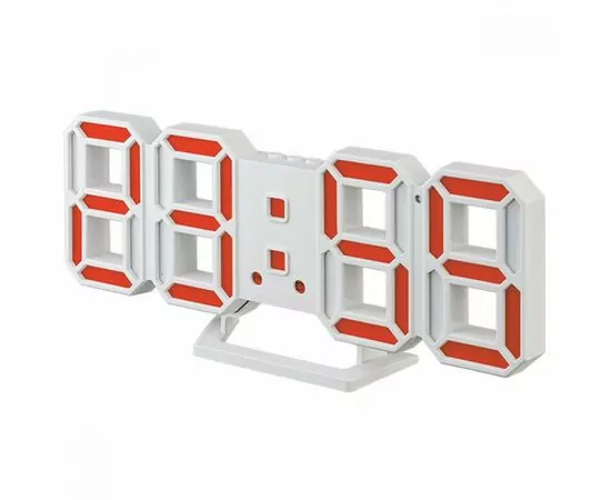 863986 - Perfeo LED часы-будильник LUMINOUS 2, белый корпус / красная подсветка (PF-6111) (1)
