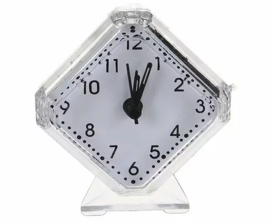 863992 - Perfeo Quartz часы-будильник PF-TC-002, ромб. 7,5*8,5 см, белые (1)