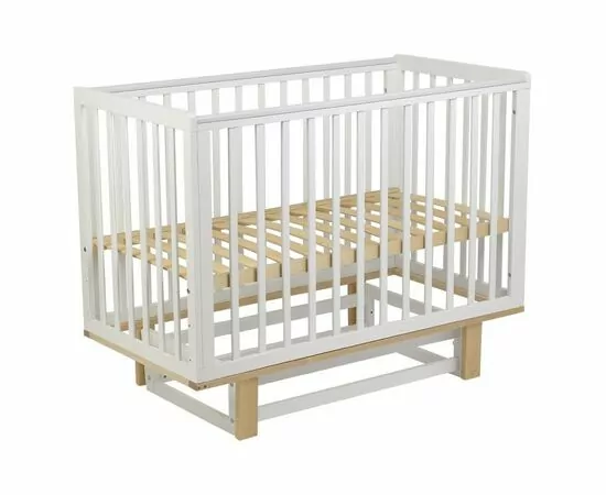 867398 - Кровать детская Polini kids Simple 340 с маятником, белый-натуральный (мест 1) (1)