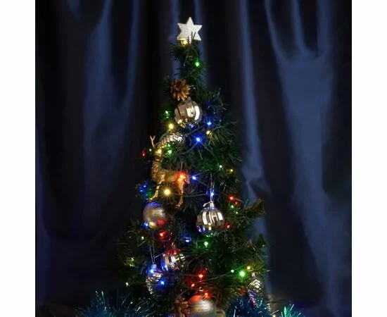 876775 - Feron Гирлянда Нить 100LED мультиколор, 10м, IP20, зеленый шнур 3м, контроллер CL581 48630 (1)