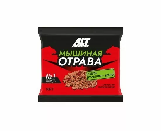 875578 - От грызунов приманка (гранулы + зерно) 100гр. Мышиная Отрава ALT (Белоруссия) (1)