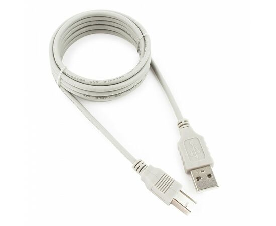 880136 - Кабель USB (A)шт. - USB 2.0 USB (B)шт. Cablexpert AM/BM, медь, 1.8м, серый, пакет 21410 (1)