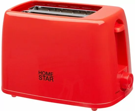 880464 - Тостер HomeStar HS-1015, 650 Вт, 6 степеней прожарки, поддон для крошек, красный 106192 (1)
