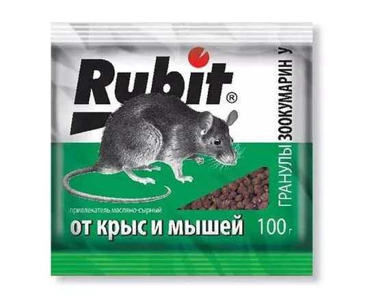 652991 - От грызунов приманка гранулы 100гр. (аромат сыра) Rubit Зоокумарин+, пакет А-5030 (1)
