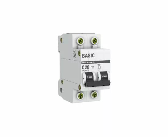 457570 - EKF Basic автоматический выкл. ВА47-29 2P 20А хар-ка C 4,5кА mcb4729-2-20C (2)