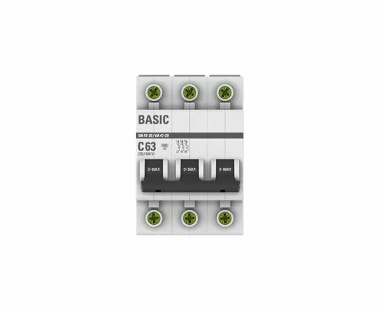 457584 - EKF Basic автоматический выкл. ВА47-29 3P 63А хар-ка C 4,5кА mcb4729-3-63C (3)