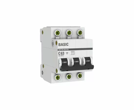 457584 - EKF Basic автоматический выкл. ВА47-29 3P 63А хар-ка C 4,5кА mcb4729-3-63C (2)