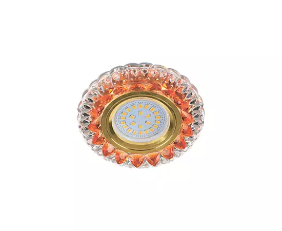 622606 - Ecola LD7009 MR16 GU5.3 св-к Круг Кристалл подсветка 4K Янтарь/Золото 30x95 FO16GCEFB (10!) (2)