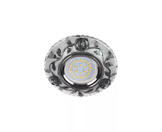 622618 - Ecola LD7071 MR16 GU5.3 св-к Круг Розы подсветка 4K Черный/Хром 25x95 FK16CREFB (10!) (2)