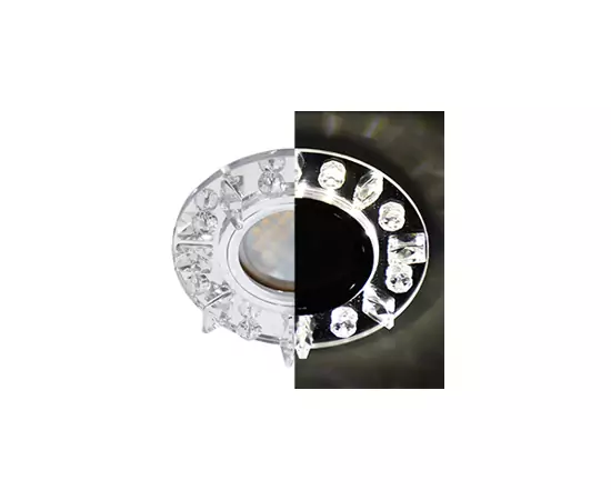 677059 - Ecola MR16 GU5.3 LD1661 св-к Стекло Круг квадр.стразы подсветка 4K Хром-зерк. 42x95 SK16RNEFB (10!) (2)