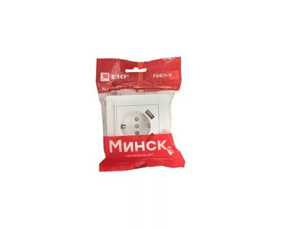 686243 - EKF Минск роз. СУ 1 мест. бел. 16А + 2 USB 2,1А (земля, шторки) ERR16-028-100-2USB (3)