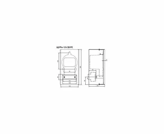 458004 - EKF щит (корпус) метал. ЩУРН 1/6 (БУР) (300х150х135мм) навесной IP31 PROxima mb23-1/6 (13)