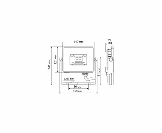 618521 - Feron прожектор св/д 50W(5000lm) 6400K 6K IP65 2835 SMD AC220V/50Hz черн 174x151x29 LL-921 32102 (3)