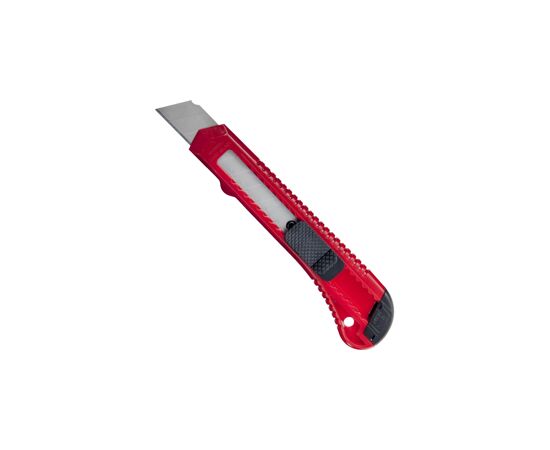 581108 - Нож канцелярский 18 мм  Attache с фиксатором, полибег, цв.красный 384107 (3)