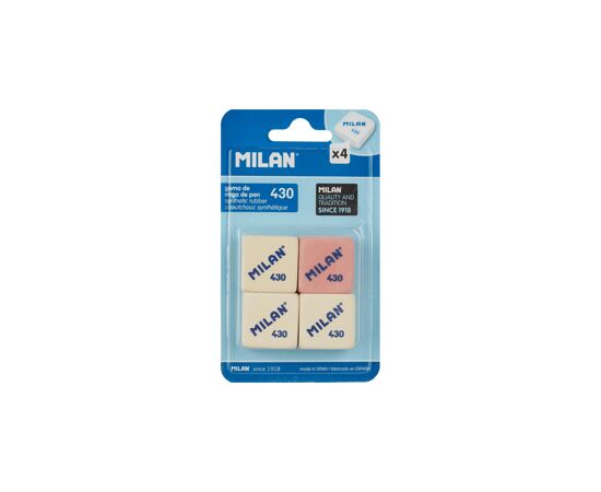 701252 - Ластик каучук Milan 430, 4 штуки в блистере (BMM9215) арт. 973166 (4)