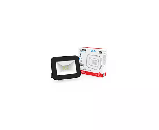 738551 - Gauss Elementary прожектор св/д 10W(780lm) IP65 6500K 6K 78x60x27 черный ПРОМО 613100310P (2)