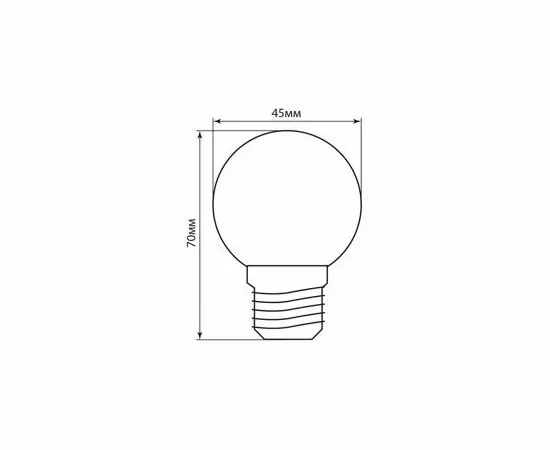 619966 - Feron Лампа св/д шар G45 E27 1W зеленый, матов. 70x45 д/гирлянды Белт Лайт LB-37 25117 (4)