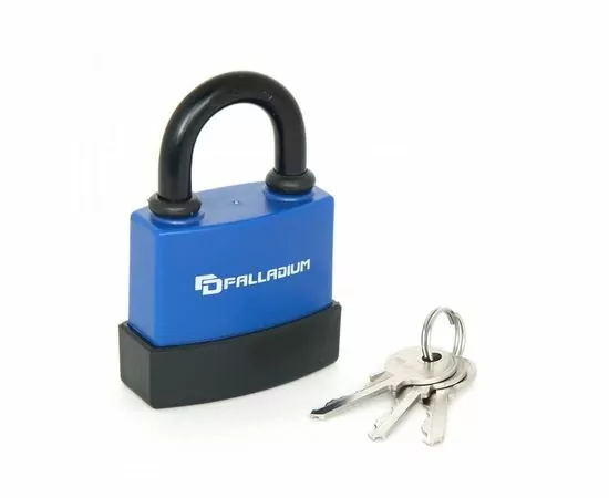 675178 - PALLADIUM 907WP-50 Замок навесной, Корпус Ш55*В49мм, Дужка d=9мм, Ш24*В28мм, 3 англ.ключа,чугун(BL) (1)