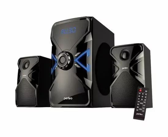 678869 - Perfeo колонки 2.1 X-TECH, мощн 15W+12Wх2, Bluetooth,AUX,FM,USB/SD,ПДУ, чёрн (PF-167C-BL) PF_5227 (1)