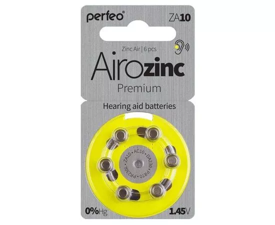 684420 - Элемент питания Perfeo Arizonic Premium ZA10 для слуховых аппаратов BL6 (1)