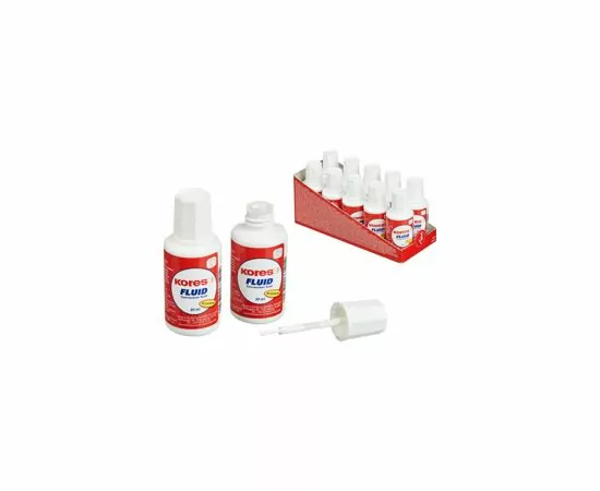 46580 - Корректирующая жидкость (штрих) KORES  FLUID 20мл на быстросохн осн, кисточка 66101 Арт.3915 (5)