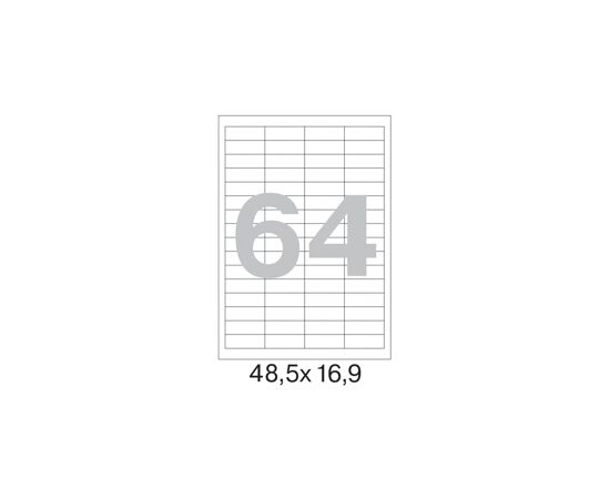 52648 - Этикетки самоклеящиеся MEGA LABEL 48,5х16,9 мм / 64 шт. на листе А4 (100 листов/пач 73579 (5)