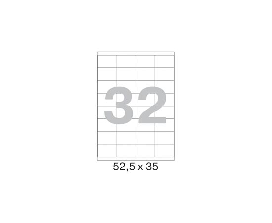 52816 - Этикетки самоклеящиеся MEGA LABEL 52,5х35 мм / 32 шт. на листе А4 (25 листов/пач.) 75209 (5)