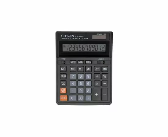 334029 - Калькулятор настольный ПОЛНОРАЗМЕРНЫЙ Citizen SDC-444S 12-разрядный черный (3)