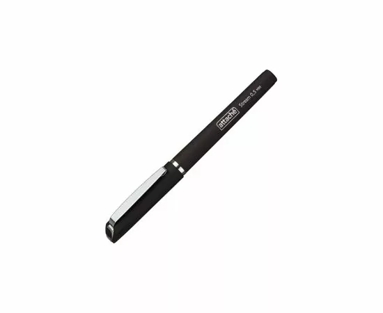 431714 - Ручка гелевая Attache черный, 0,5мм нубук. корпус, метал. клип 258073 (4)