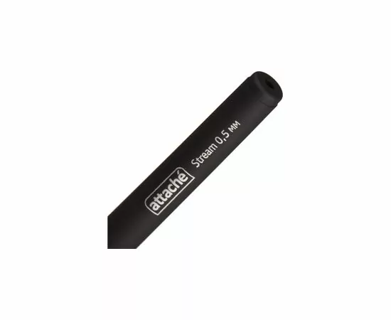 431714 - Ручка гелевая Attache черный, 0,5мм нубук. корпус, метал. клип 258073 (7)