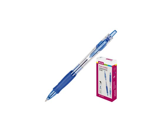 431717 - Ручка гелевая Attache синий, автомат. 0,5мм, резин. манжетка 258070 (4)