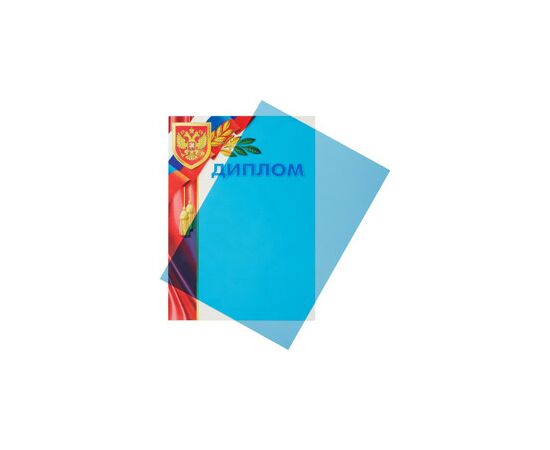 435392 - Обложки для переплета пластиковые ProMega Office синие, прозр., А4, 200мкм, 100шт/уп (5)