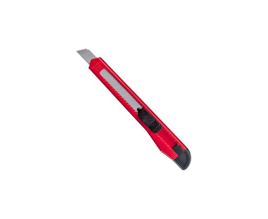 570887 - Нож канцелярский  9мм Attache с фиксатором, полибег, цв.красный 416328 (2)