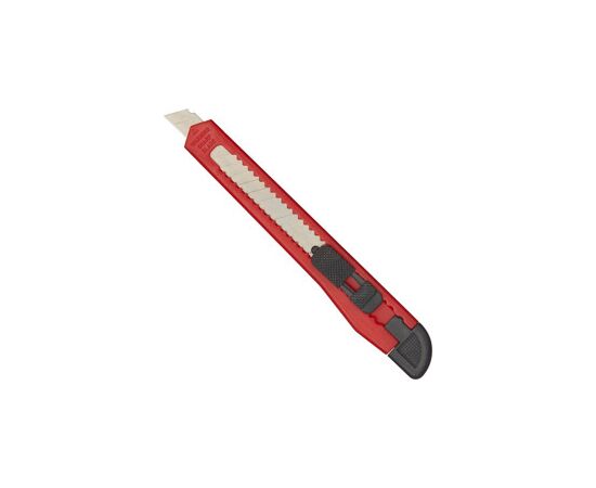 570887 - Нож канцелярский  9мм Attache с фиксатором, полибег, цв.красный 416328 (5)